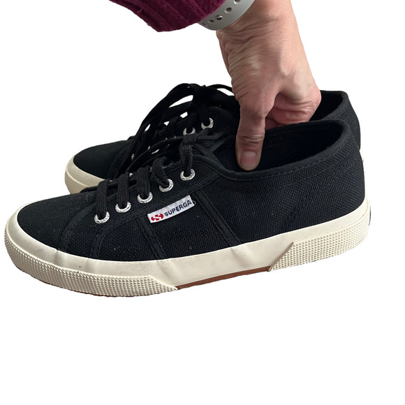 Superga Black canvas sneakers Women Size EU38/US8 - Picture 2 of 14